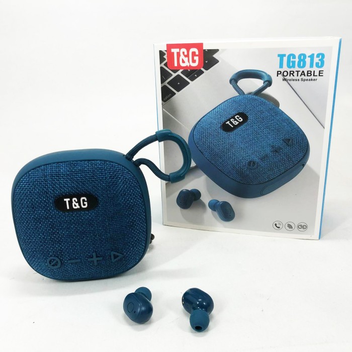 Колонка-Bluetooth із навушниками TG813. Колір: синій