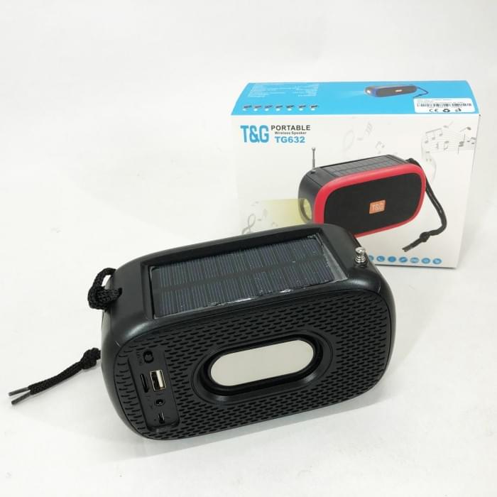 Bluetooth-колонка TG632 з радіо, ліхтарем, сонячною батареєю та гучномовцем. RZ-277 Колір: чорний