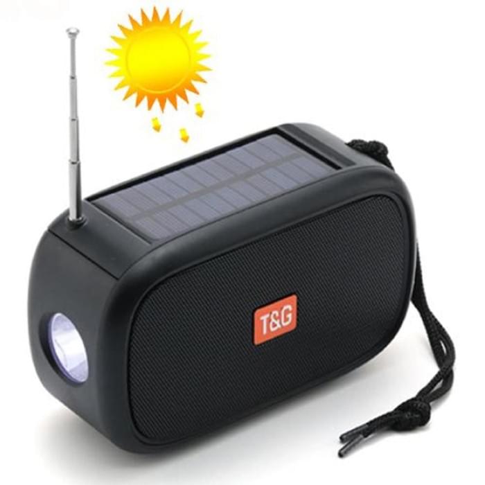 Bluetooth-колонка TG632 з радіо, ліхтарем, сонячною батареєю та гучномовцем. RZ-277 Колір: чорний