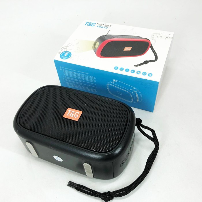 Bluetooth-колонка TG632 з радіо, ліхтарем, сонячною батареєю та гучномовцем. Колір: чорний