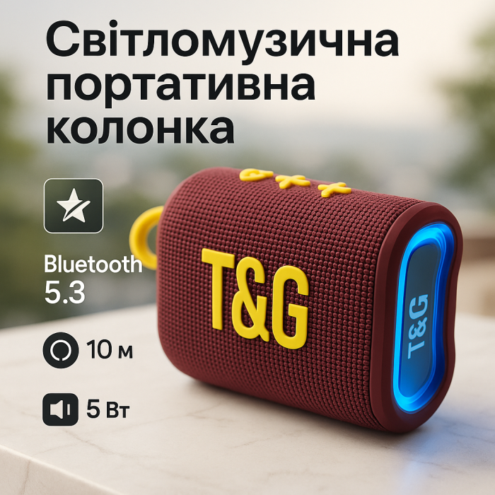 Портативна колонка bluetooth стерео TG396, Колонка на акумуляторі маленька, Музичні колонки для вулиці RP-66