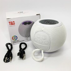 Бездротова потужна колонка TG337 з Bluetooth, RGB-підсвічуванням та радіо. Колір: білий