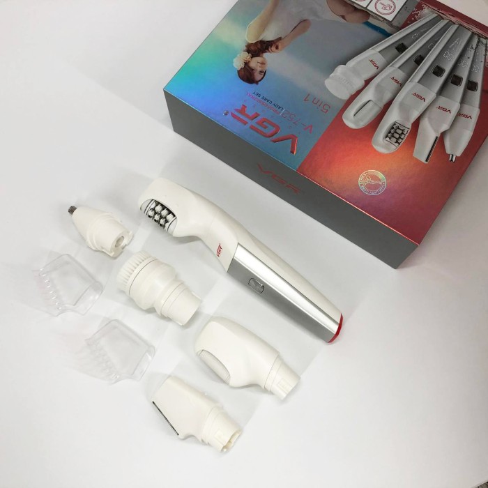 Щітка для чищення п'ят VGR 5 в 1 V-752, Машинка для видалення волосся на обличчі Епілятори жінок SB-72