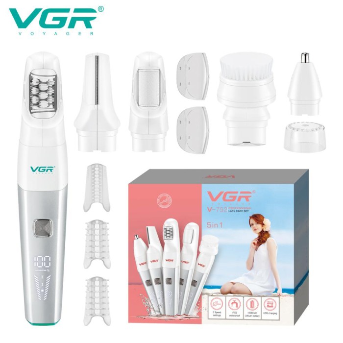 Тример для дівчат жінок дівчаток VGR 5 в 1 V-752, Електрична машинка для чищення п'ят CP-92