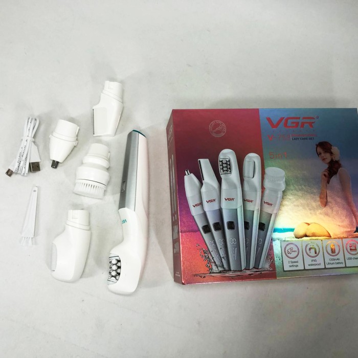 Тример для дівчат жінок дівчаток VGR 5 в 1 V-752, Електрична машинка для чищення п'ят CP-92