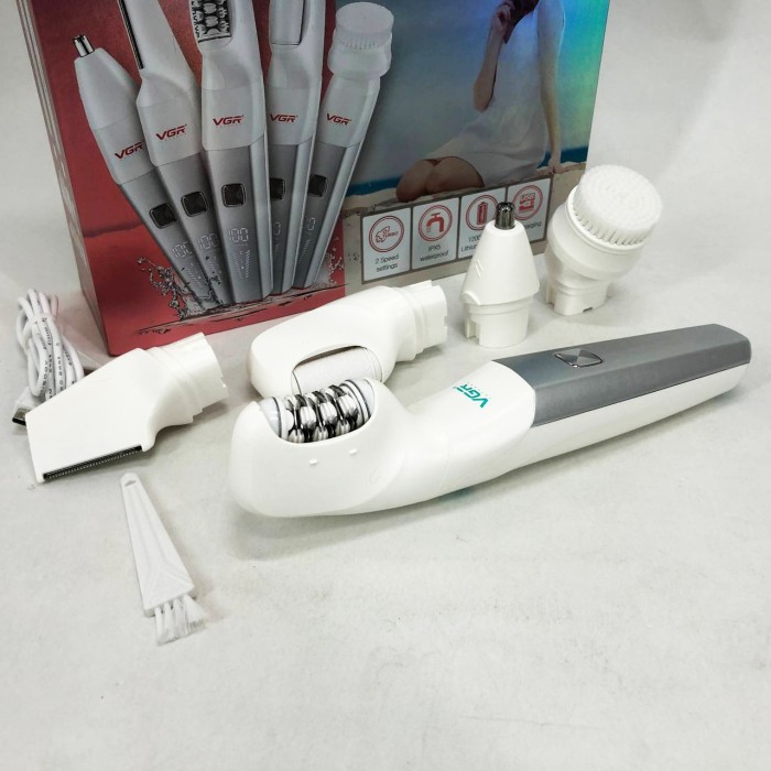 Жіночий епілятор для тіла від батарейок VGR 5 в 1 V-752, Акумуляторний епілятор для обличчя та тіла CE-38