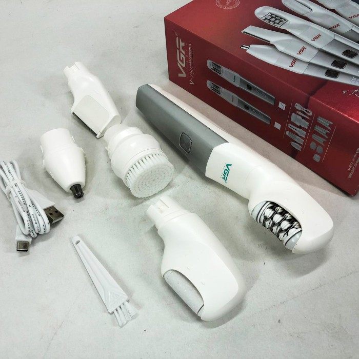 Жіночий епілятор для тіла від батарейок VGR 5 в 1 V-752, Акумуляторний епілятор для обличчя та тіла CE-38