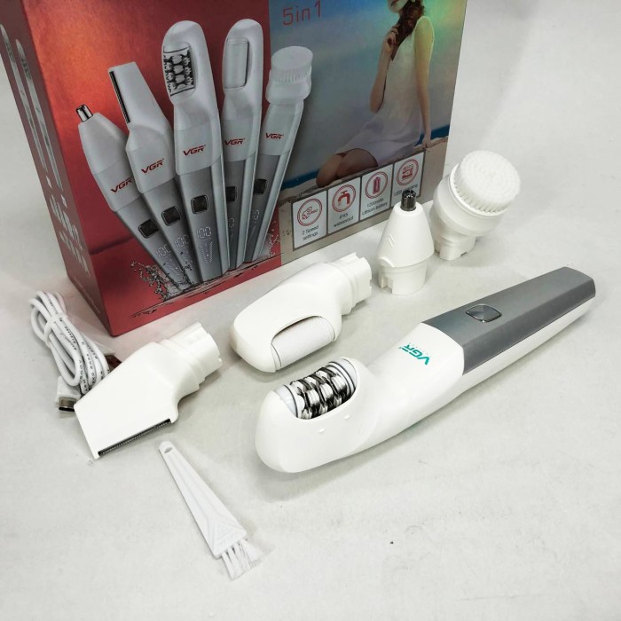 Жіночий епілятор для тіла від батарейок VGR 5 в 1 V-752, Акумуляторний епілятор для обличчя та тіла CE-38
