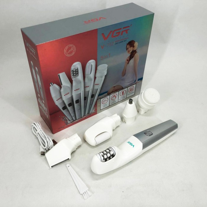 Жіночий епілятор для тіла від батарейок VGR 5 в 1 V-752, Акумуляторний епілятор для обличчя та тіла CE-38