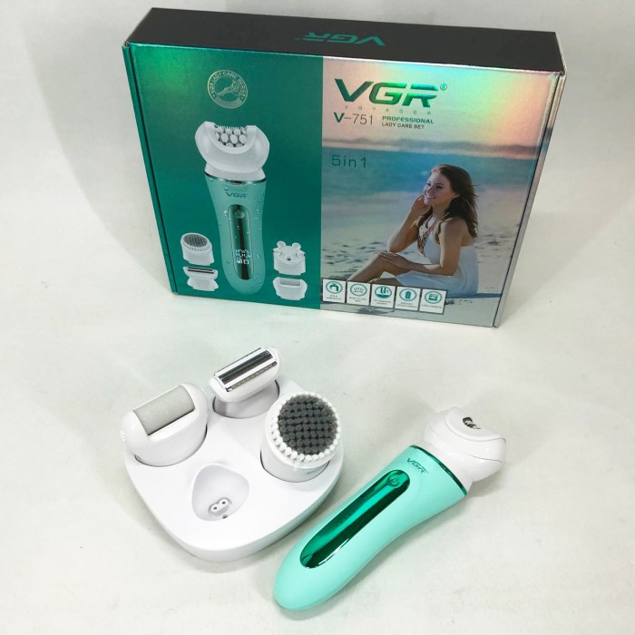 Епілятор VGR 5 в 1 V-751, 5 насадок Green