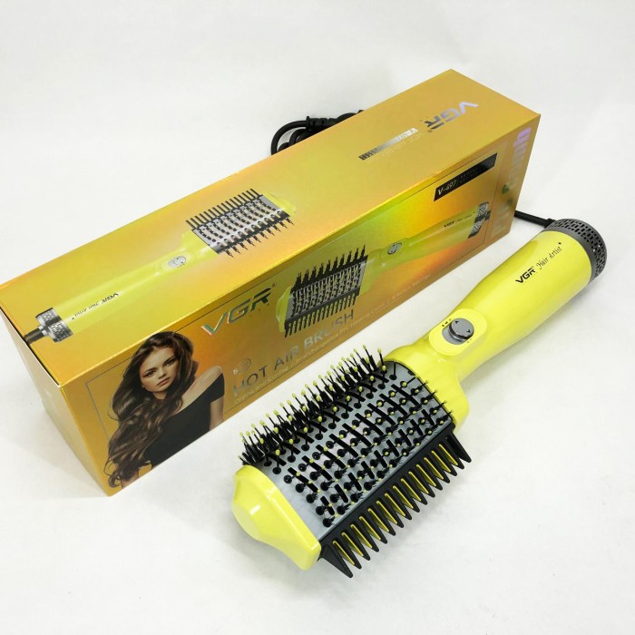 Фен-щітка з насадкою для випрямлення волосся VGR V-497, Фен іонізований, Фен-щітка для волосся легка KC-85