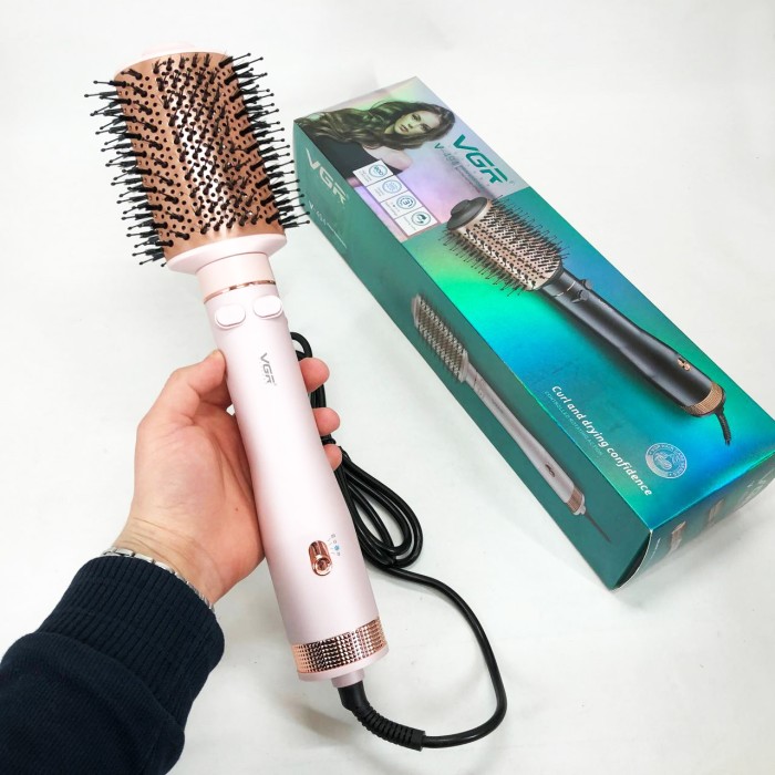 Електричний фен браш для укладання волосся VGR V-494 800Вт Pink