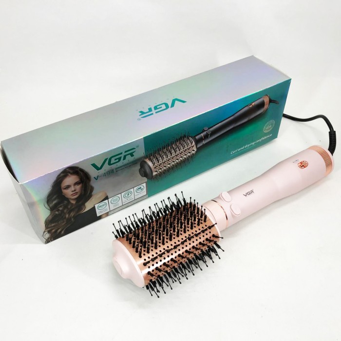 Електричний фен браш для укладання волосся VGR V-494 800Вт Pink