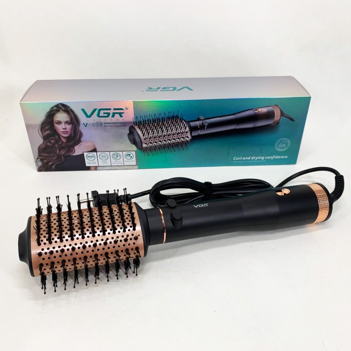 Електрична фен-щітка для гладкої зачіски VGR V-494 800 Вт, Електричний фен для гладкого волосся XZ-88
