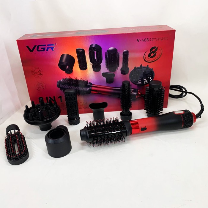 Багатофункціональні стайлери для укладання волосся, Фен-щітка з насадкою для випрямлення волосся GY-34