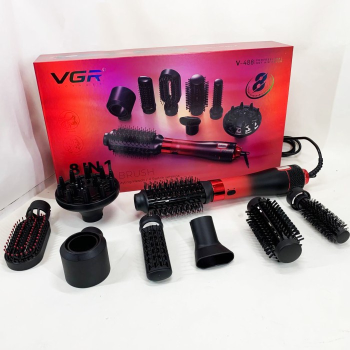 Багатофункціональні стайлери для укладання волосся, Фен-щітка з насадкою для випрямлення волосся GY-34