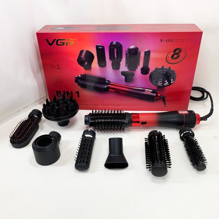 Багатофункціональні стайлери для укладання волосся, Фен-щітка з насадкою для випрямлення волосся GY-34