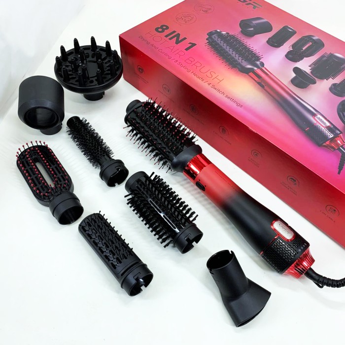 Багатофункціональні стайлери для укладання волосся, Фен-щітка з насадкою для випрямлення волосся GY-34