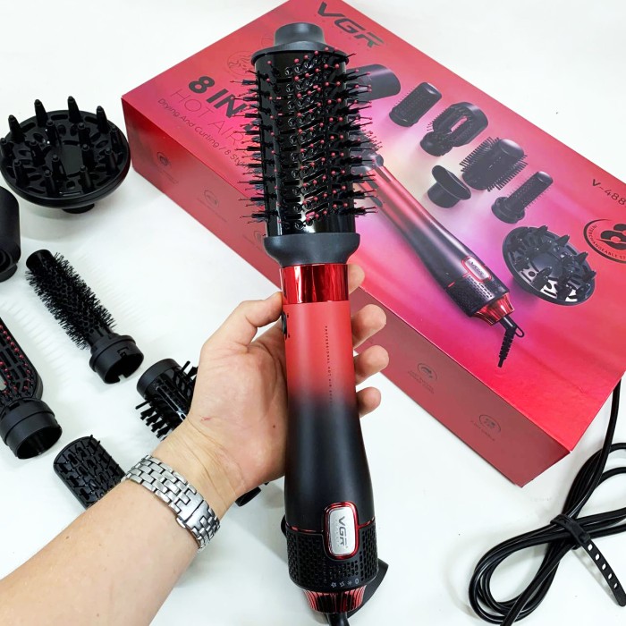 Фен-щітка стайлер VGR 8 в 1 V-488 1100Вт Red
