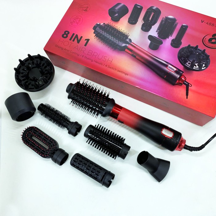 Фен-щітка стайлер VGR 8 в 1 V-488 1100Вт Red