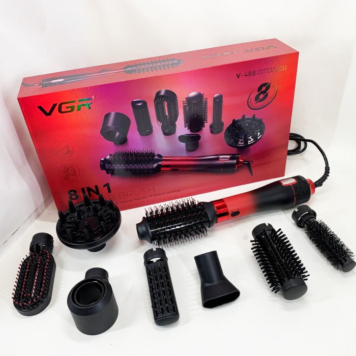 Фен для волосся професійний 2 швидкості VGR 8 в 1 V-488, Фен для волосся з холодним обдуванням YO-28