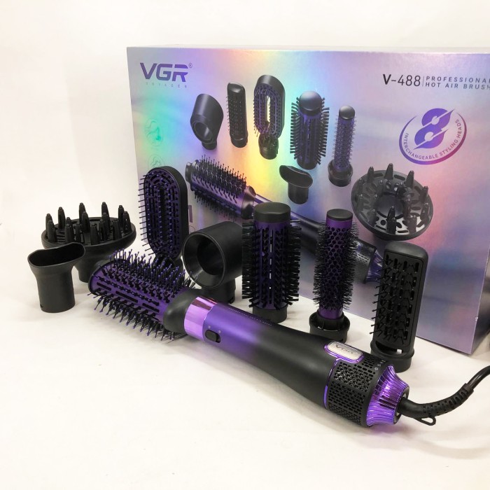 Фен-щітка для жінок з насадками VGR, Якісний фен для волосся, Хороший електричний фен HM-71