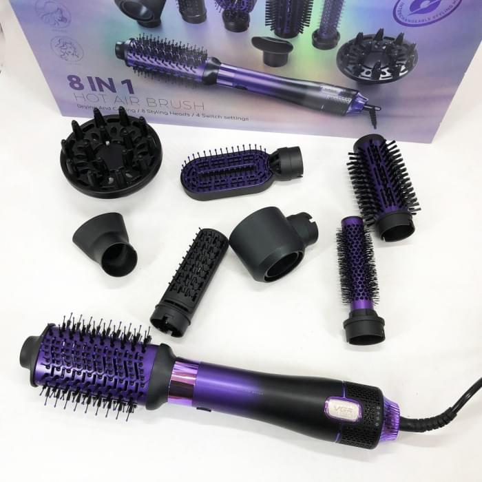 Фен-щітка стайлер VGR 8 в 1 V-488. UX-889 Колір: фіолетовий