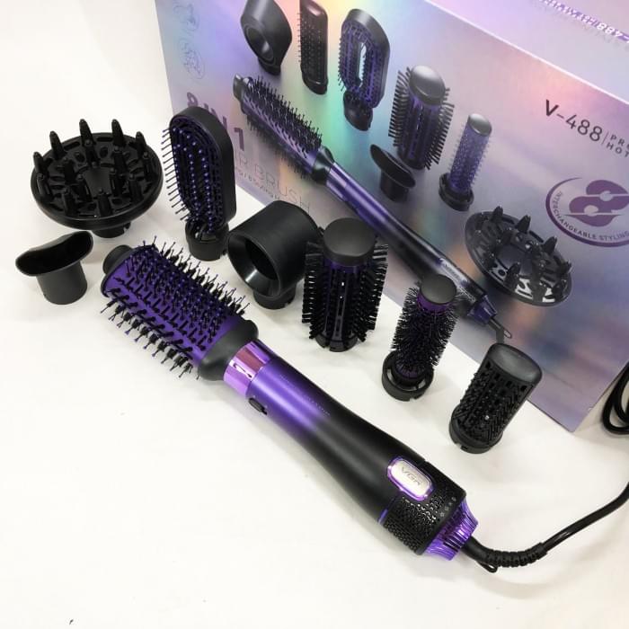 Фен-щітка стайлер VGR 8 в 1 V-488. UX-889 Колір: фіолетовий