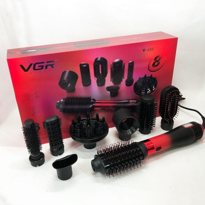 Фен-щітка стайлер VGR V-484 4 в 1. EK-971 Колір: червоний