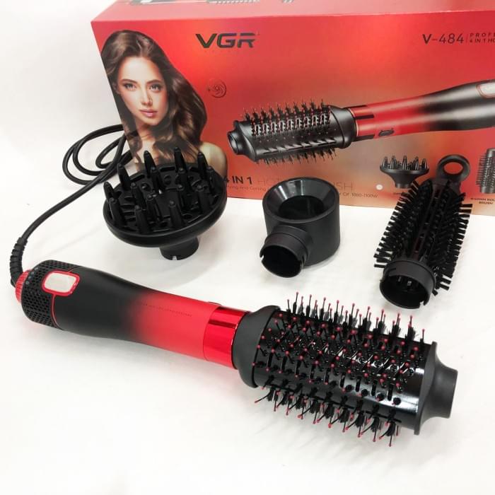 Фен-щітка стайлер VGR V-484 4 в 1. EK-971 Колір: червоний