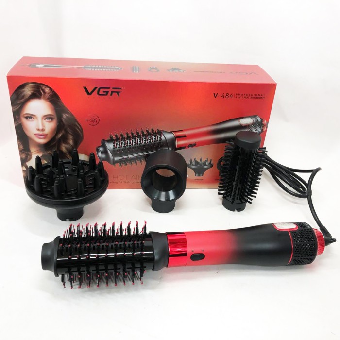 Потужний фен для волосся VGR V-484 4 в 1, Фен для ефективного укладання волосся, Фен-щітки стайлери IF-81