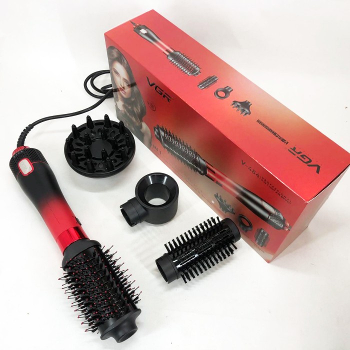 Потужний фен для волосся VGR V-484 4 в 1, Фен для ефективного укладання волосся, Фен-щітки стайлери IF-81