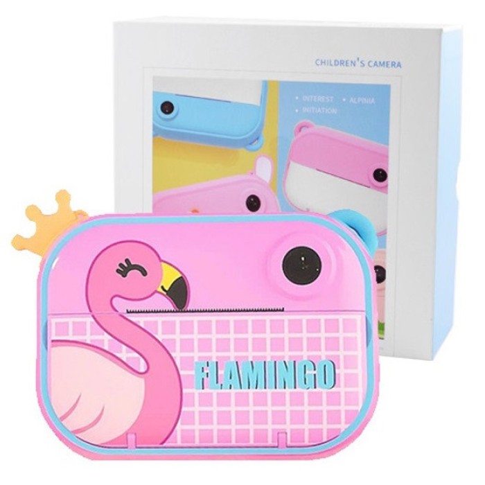 Дитячий фотоапарат миттєвого друку YT008 PINK FLAMINGO з підтримкою microSD XU-11