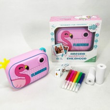 Дитячий фотоапарат миттєвого друку YT008 PINK FLAMINGO з підтримкою microSD XU-11