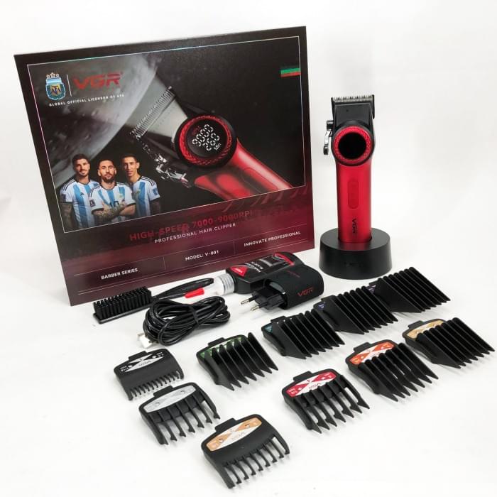 Професійна машинка для стрижки голови VGR V-001 RED, Хороші машинки для стрижки волосся AQ-508 для дому