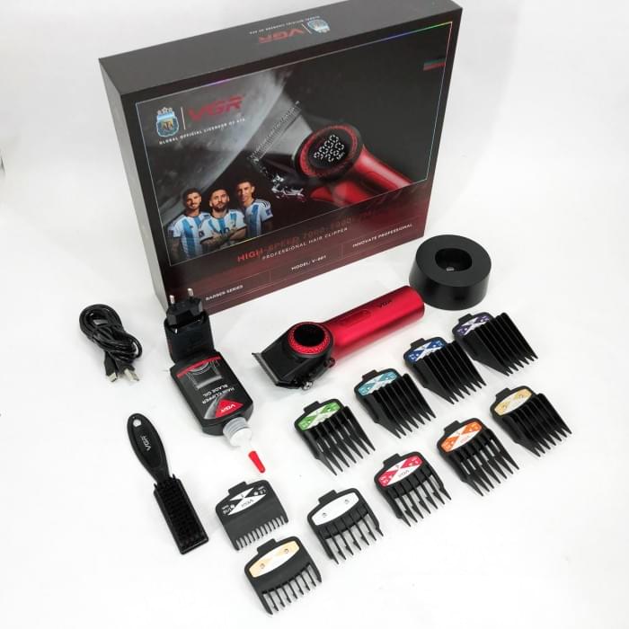Професійна машинка для стрижки голови VGR V-001 RED, Хороші машинки для стрижки волосся AQ-508 для дому