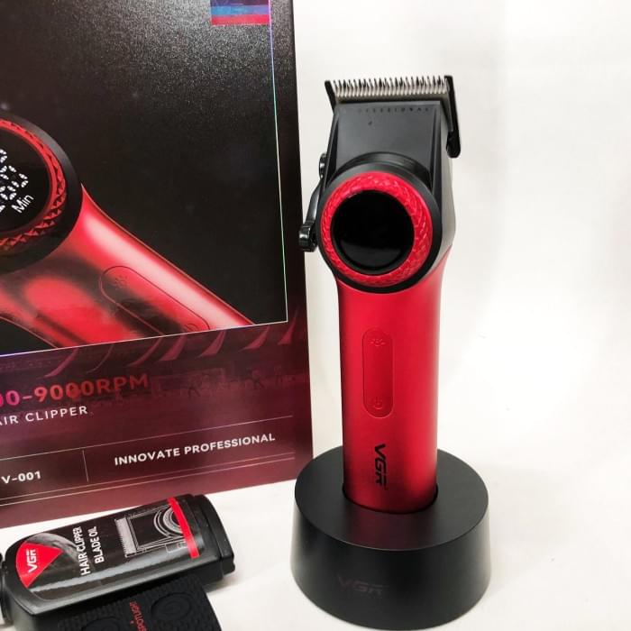 Професійна машинка для стрижки голови VGR V-001 RED, Хороші машинки для стрижки волосся AQ-508 для дому
