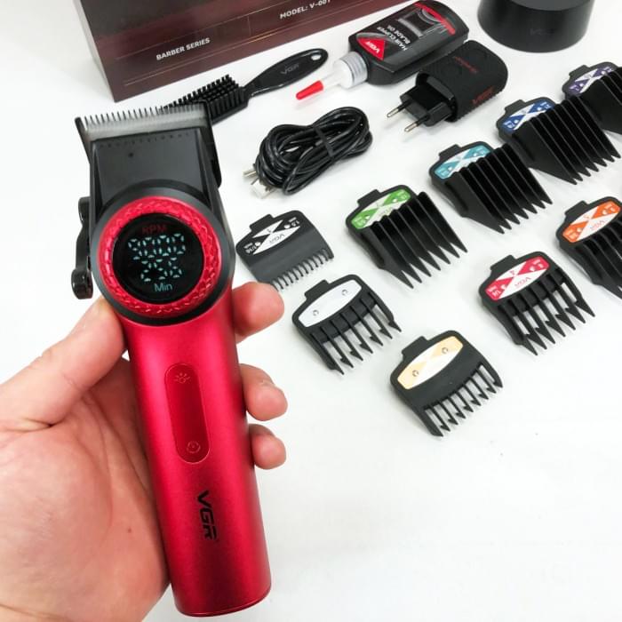 Професійна машинка для стрижки голови VGR V-001 RED, Хороші машинки для стрижки волосся AQ-508 для дому