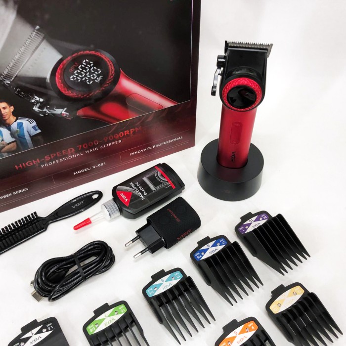 Водонепроникний тример для стрижки VGR V-001 RED, Машинка для окантовки акумуляторна EH-69