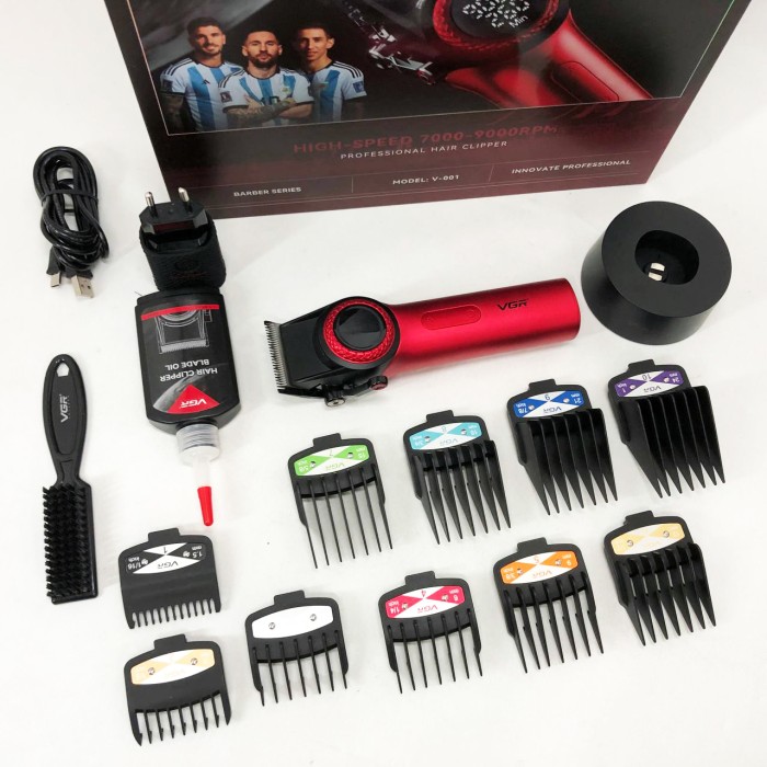 Водонепроникний тример для стрижки VGR V-001 RED, Машинка для окантовки акумуляторна EH-69