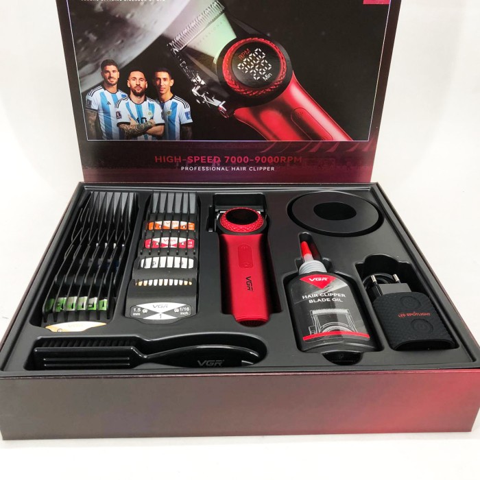 Водонепроникний тример для стрижки VGR V-001 RED, Машинка для окантовки акумуляторна EH-69