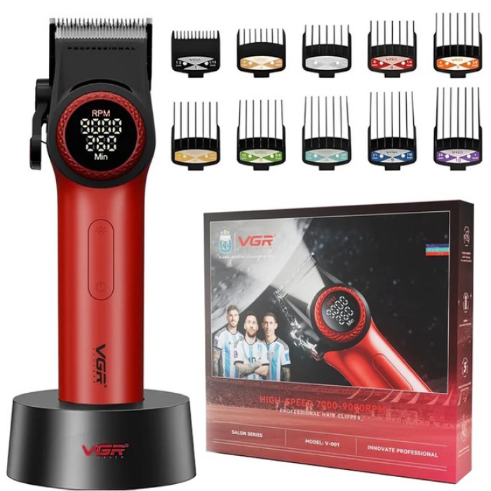 Водонепроникний тример для стрижки VGR V-001 RED, Машинка для окантовки акумуляторна EH-69