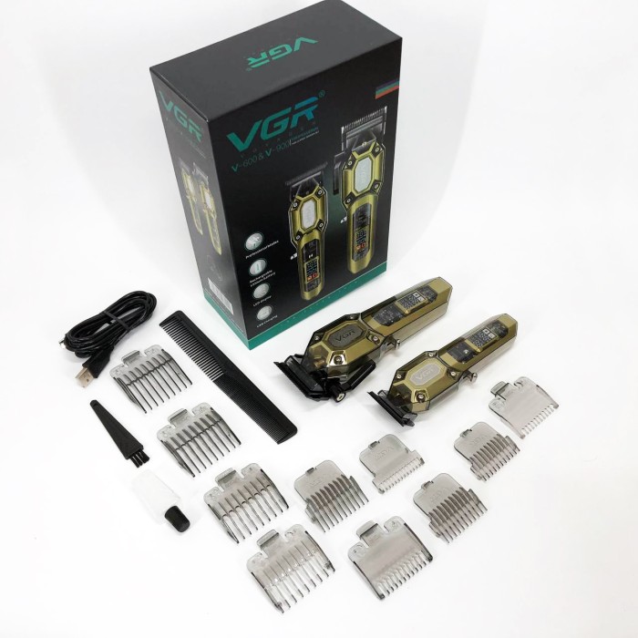 Машинка для стрижки з додатковими насадками VGR, Перукарська машинка акумуляторна професійна BO-22