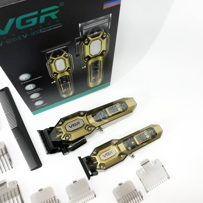 Машинка для стрижки з додатковими насадками VGR, Перукарська машинка акумуляторна професійна BO-22