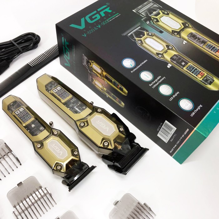 Машинка для стрижки з додатковими насадками VGR, Перукарська машинка акумуляторна професійна BO-22