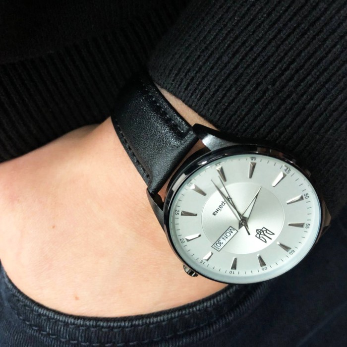 Наручні чоловічі класичні бізнес-годинники SKMEI 5702/2075BKSI, Брендові оригінальні наручні годинники LX-51