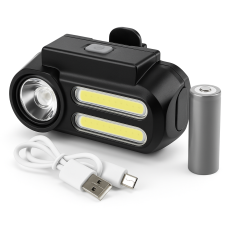 Маленький ліхтарик BL-611-1LM+2COB, Фара і мигалка для велосипеда, Фара на кермо велосипеда