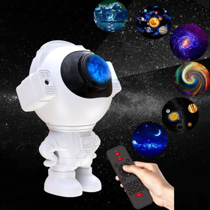 Зірковий 3D проектор Astronaut Bluetooth з пультом, Проектор нічний космонавт зоряне небо в дитячий