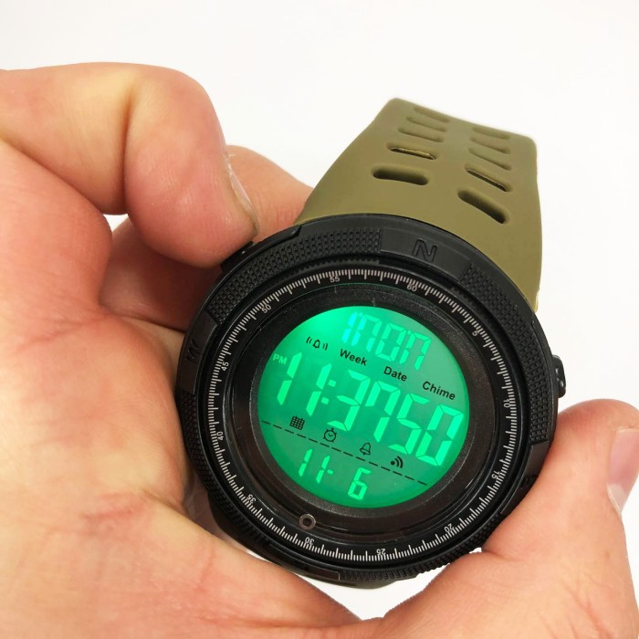 Тактичний годинник для ЗСУ SKMEI 2070AG, Наручний годинник з електронним механізмом CR-18