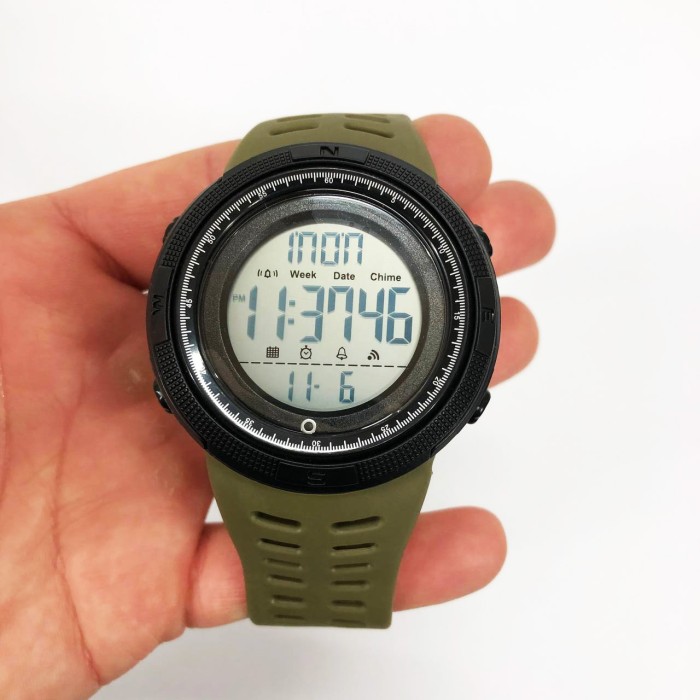 Тактичний годинник для ЗСУ SKMEI 2070AG, Наручний годинник з електронним механізмом CR-18